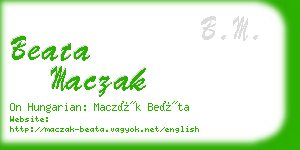 beata maczak business card